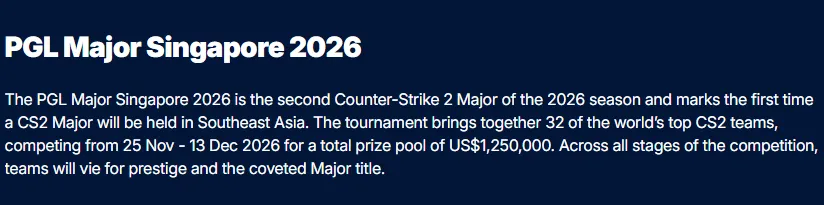 The Ultimate Guide to the PGL CS2 Major Singapore 2026: Schedule, Teams, Tickets, Prize Pool & Where to Watch